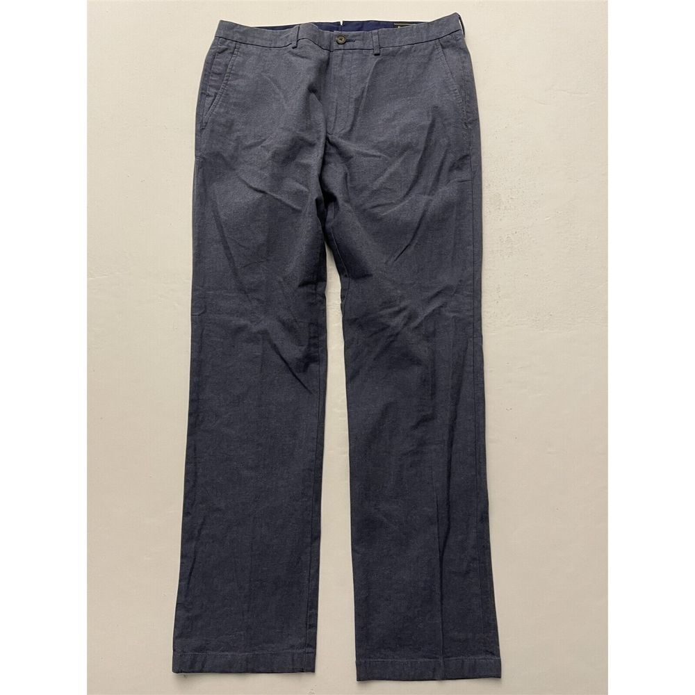 Neiman Marcus 34 x‎ 32 Smoke Blue Stretch Soft Twill Tapered Chino Pants
